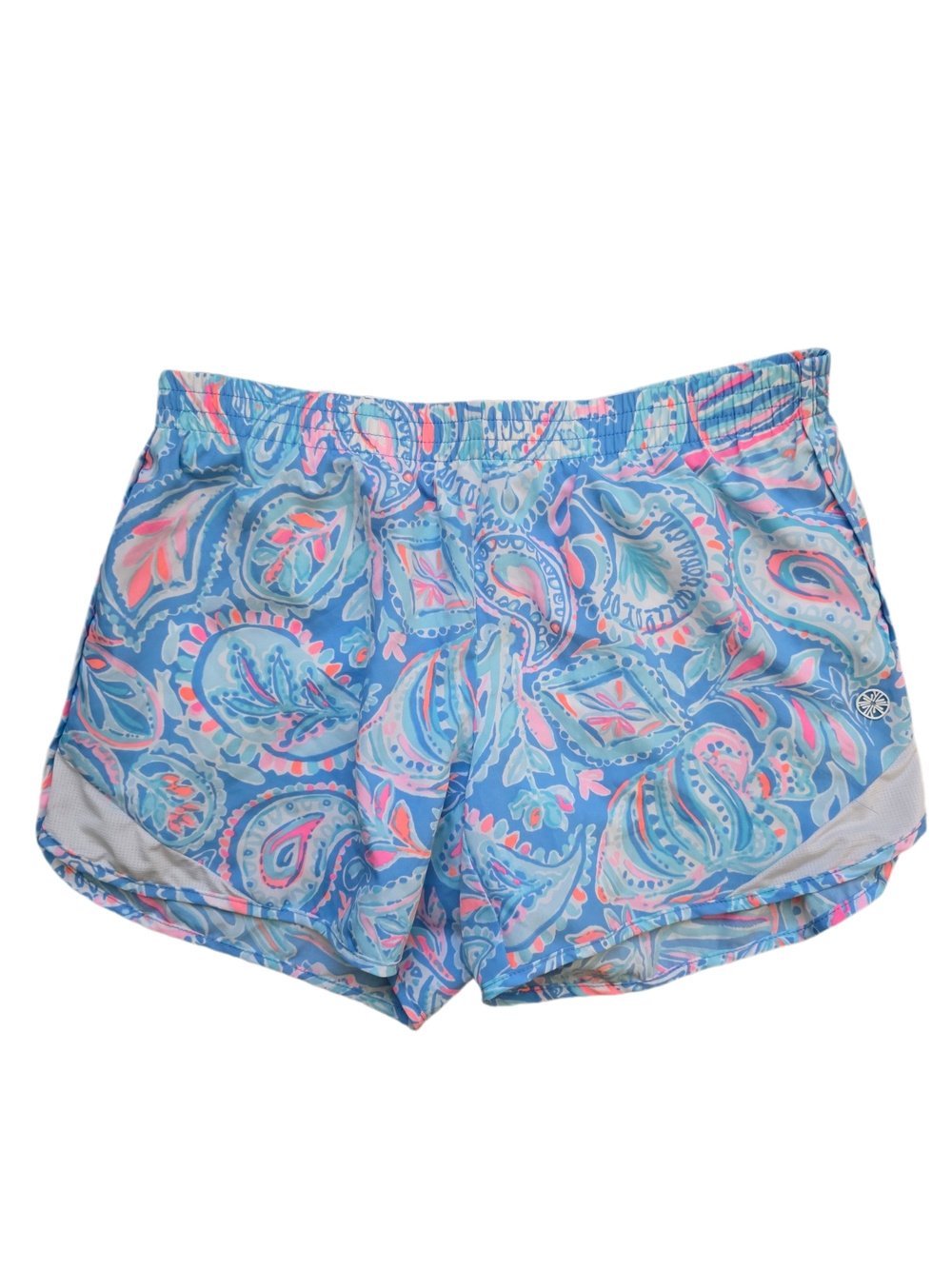 Lilly Pulitzer Luxletic Ocean Trail lined Short Zanzibar Blue Fish Kiss XXS